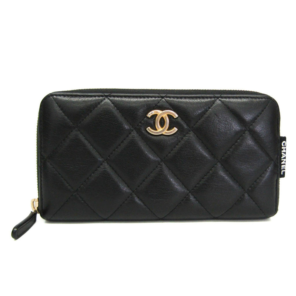 CHANEL Authentic Black Leather Wallet